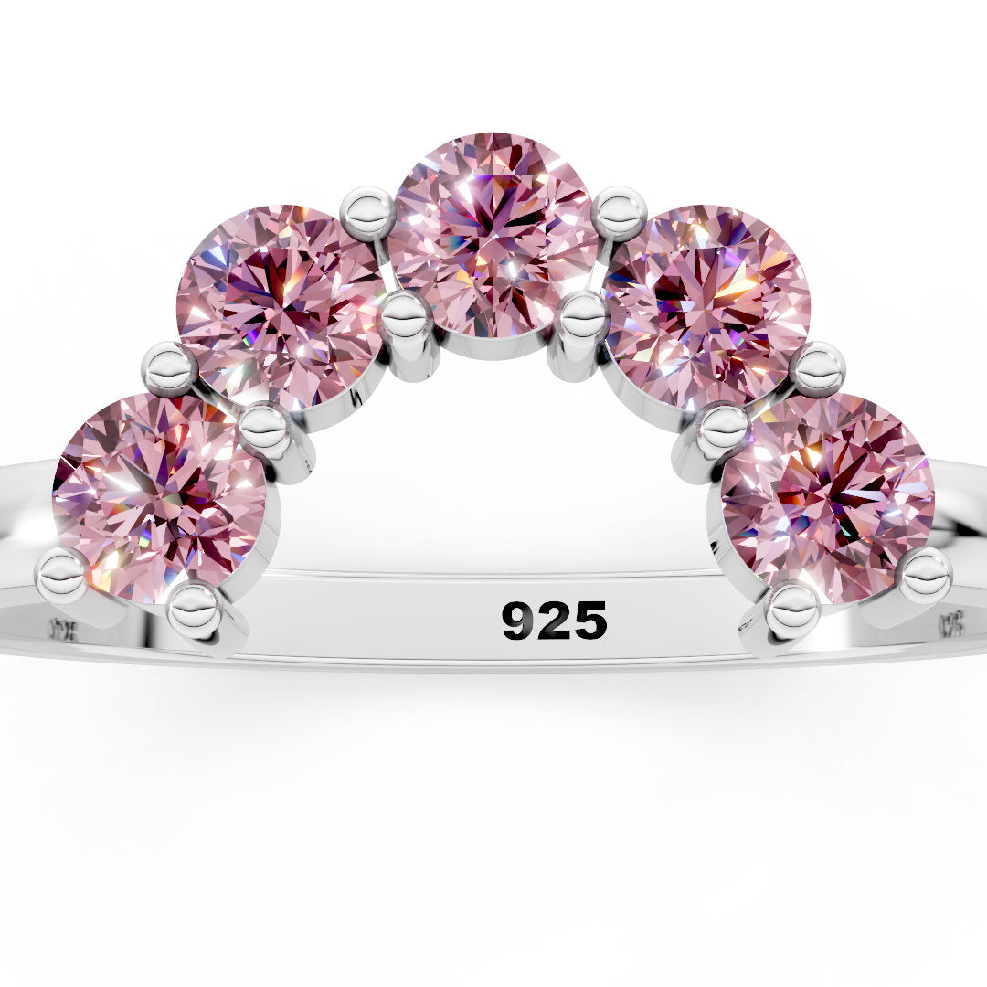 Blushing Curve 925 Sterling Silver Ring