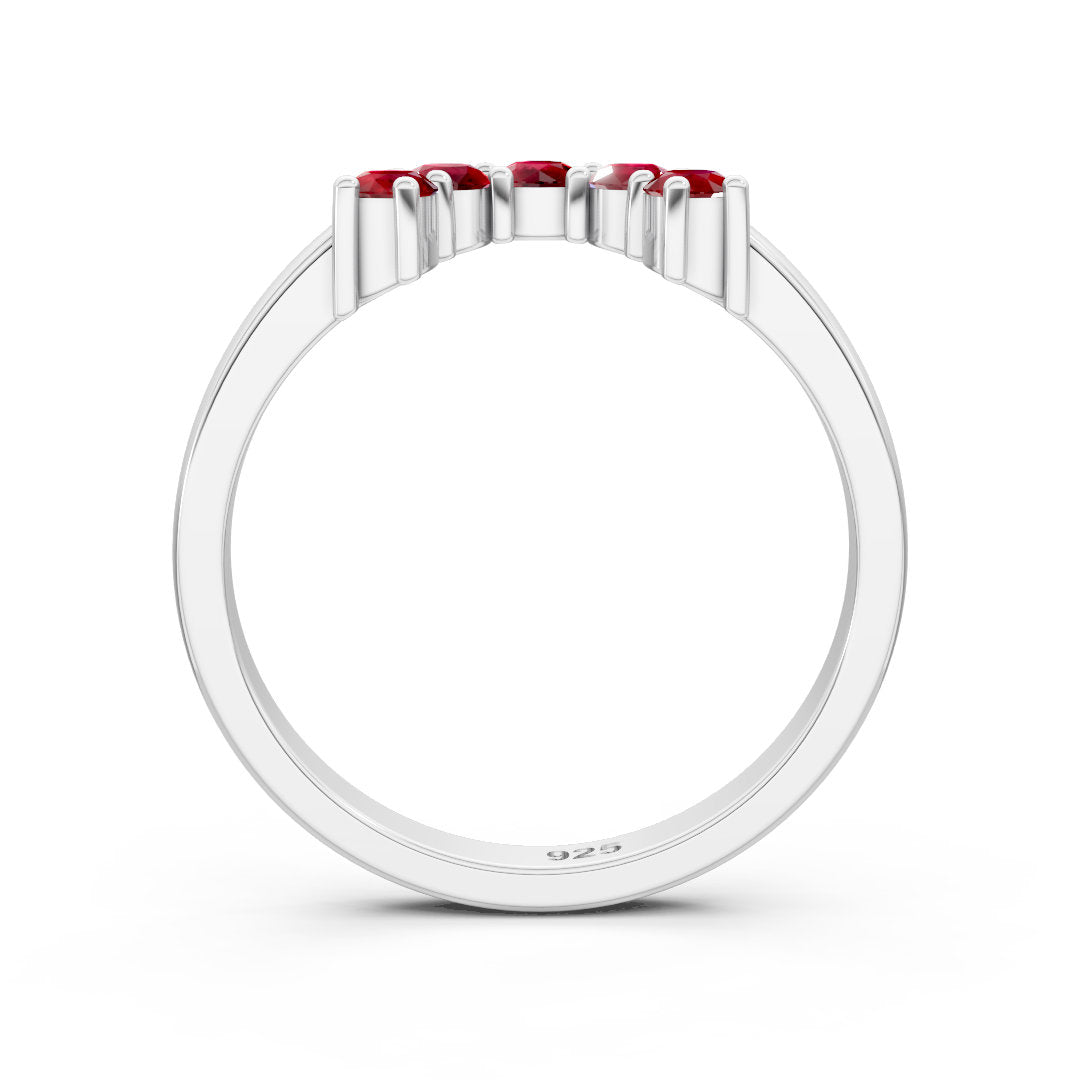 Ruby Arched Radiance 925 Sterling Silver Ring