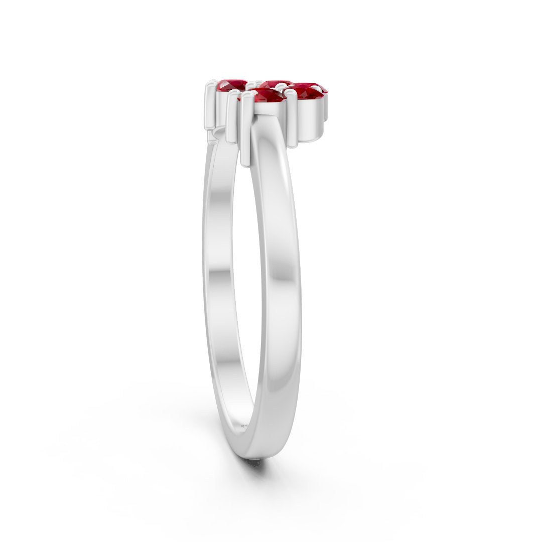 Ruby Arched Radiance 925 Sterling Silver Ring