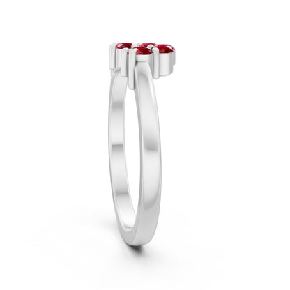 Ruby Arched Radiance 925 Sterling Silver Ring