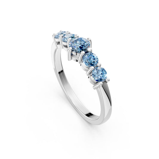 Azure Sky Graduated 925 Sterling Silver Ring