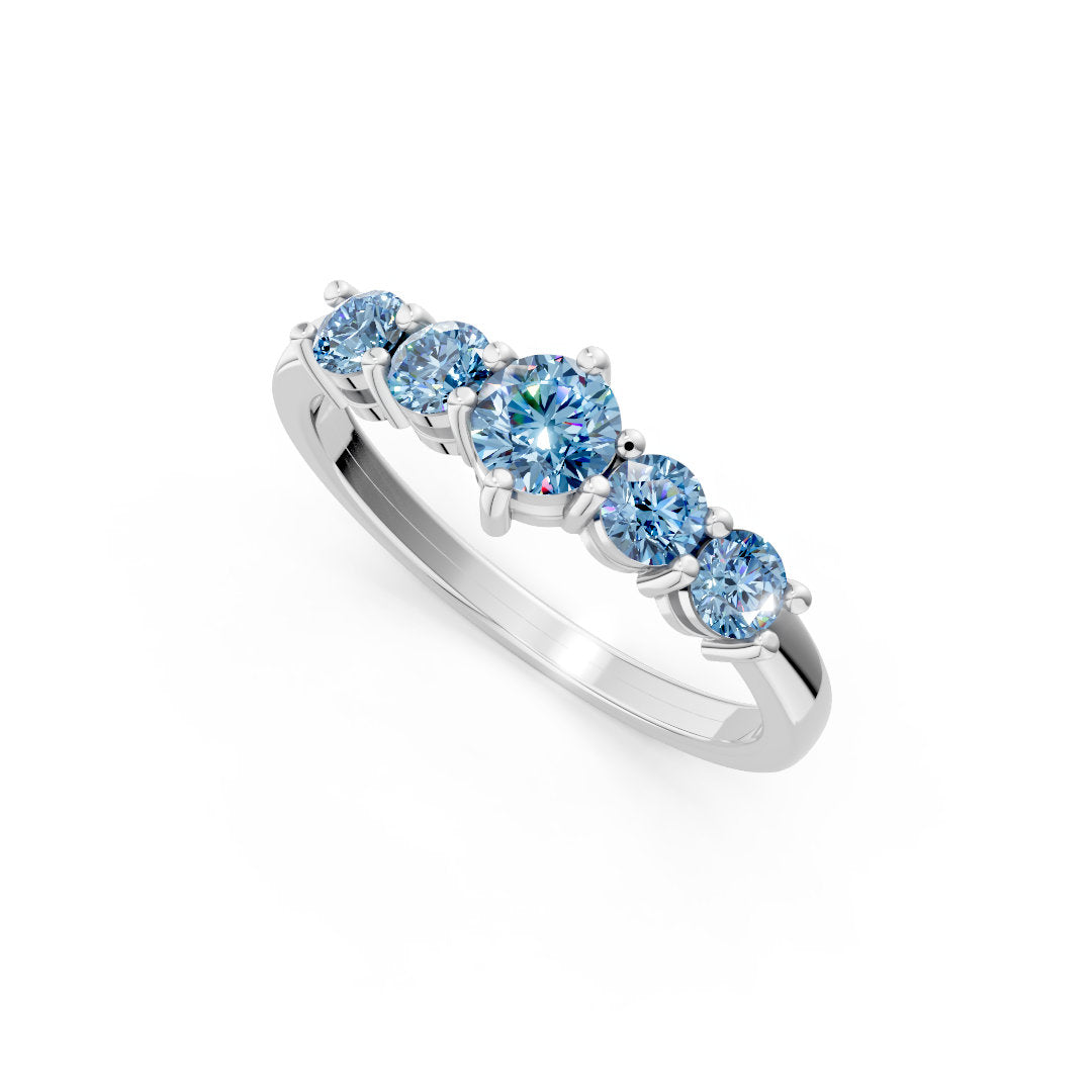 Azure Sky Graduated 925 Sterling Silver Ring