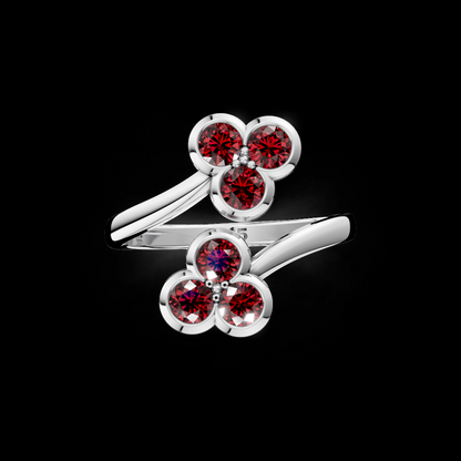 Red Garnet Natural Gemstone With 925 Sterling Silver Ring