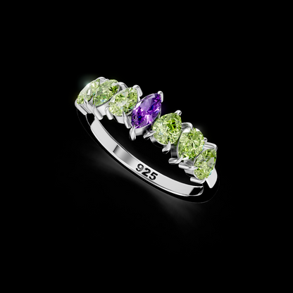 Amythest With Peridot Gemstone 925 Sterling Silver Ring